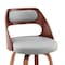 Armen Living Julius 30" Gray Faux Leather and Walnut Wood Bar Stool LCJUBAWAGR30 - alternate 2